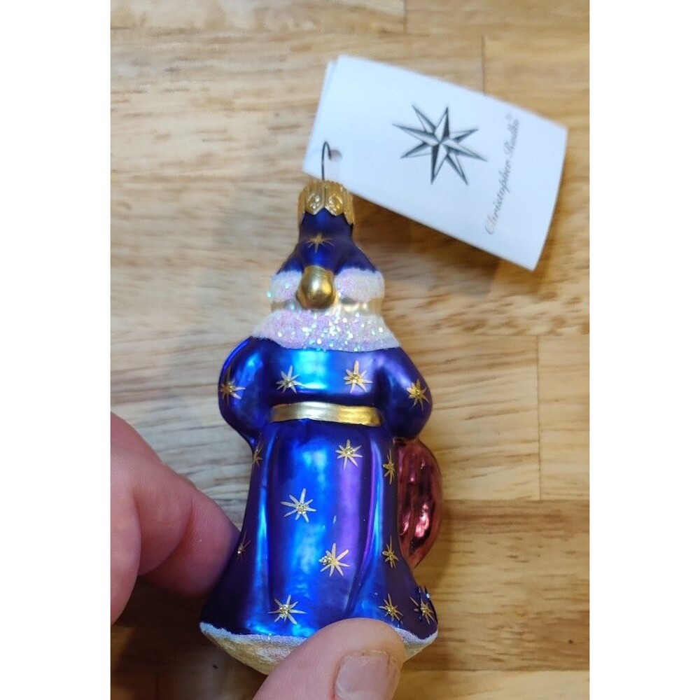 1998 CHRISTOPHER RADKO Petite Pere Noel Germany Glass Christmas Ornament tag - Picture 5 of 10